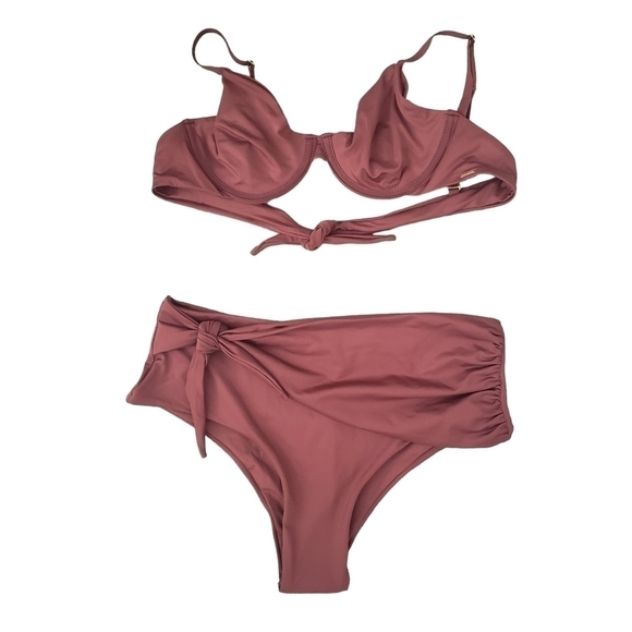 NWT Revolve Boamar 2 piece Brown Pecan Bikini Made In Columbia S & M - Picture 4 of 16